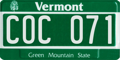 VT license plate COC071
