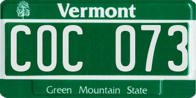 VT license plate COC073