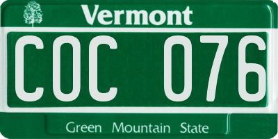 VT license plate COC076