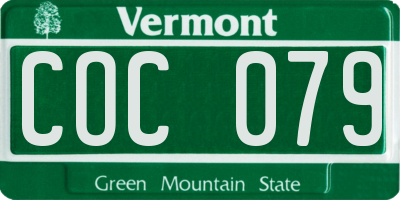 VT license plate COC079
