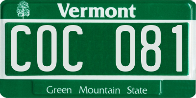 VT license plate COC081