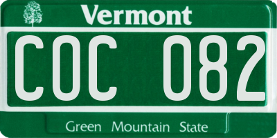 VT license plate COC082