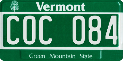 VT license plate COC084