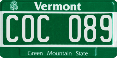 VT license plate COC089