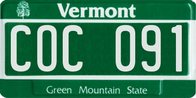 VT license plate COC091
