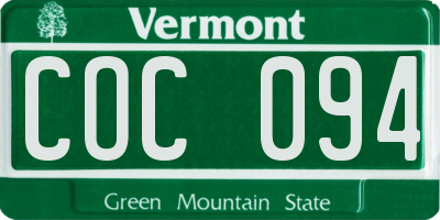 VT license plate COC094