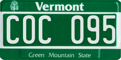 VT license plate COC095