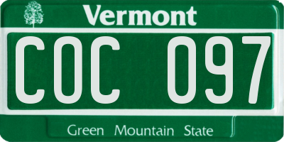 VT license plate COC097
