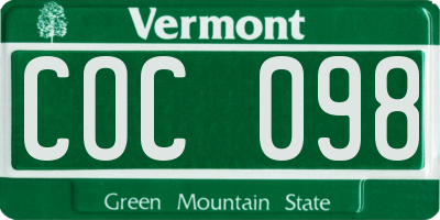 VT license plate COC098