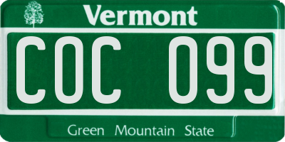 VT license plate COC099