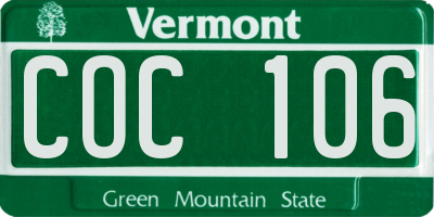VT license plate COC106