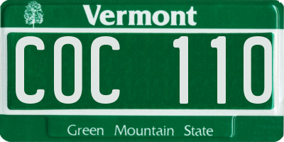 VT license plate COC110