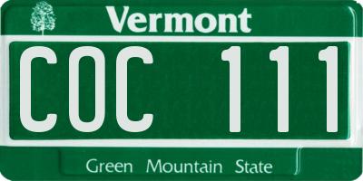 VT license plate COC111