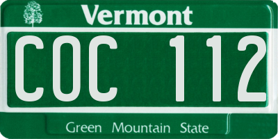 VT license plate COC112