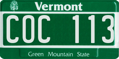 VT license plate COC113