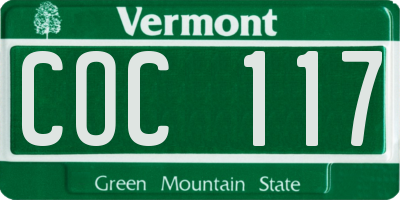 VT license plate COC117