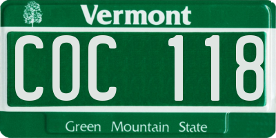 VT license plate COC118