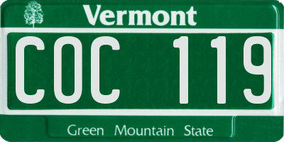VT license plate COC119