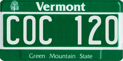 VT license plate COC120