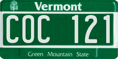 VT license plate COC121
