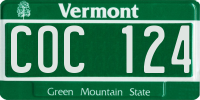 VT license plate COC124