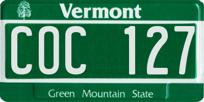 VT license plate COC127