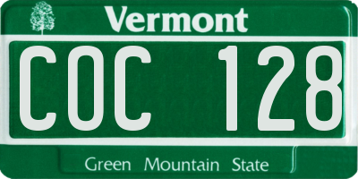 VT license plate COC128