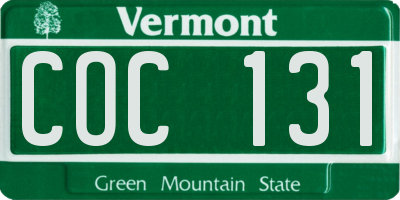 VT license plate COC131