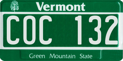 VT license plate COC132