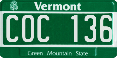 VT license plate COC136