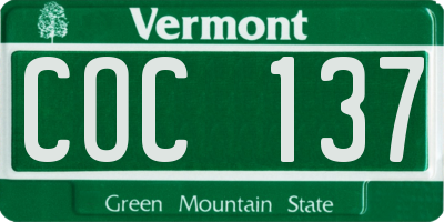 VT license plate COC137