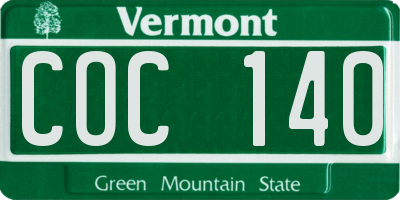VT license plate COC140