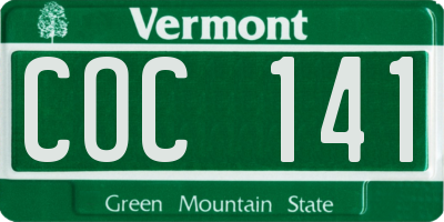 VT license plate COC141