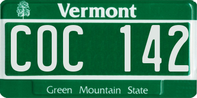VT license plate COC142