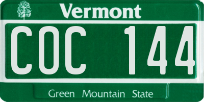 VT license plate COC144