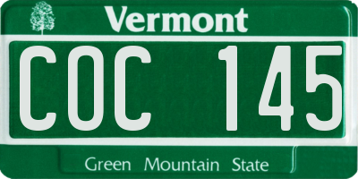 VT license plate COC145