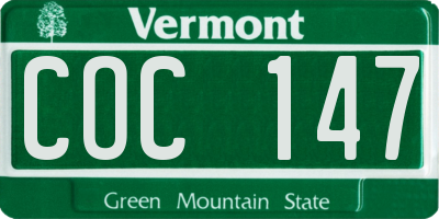 VT license plate COC147