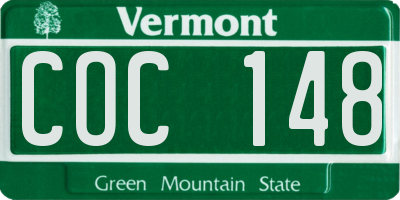 VT license plate COC148