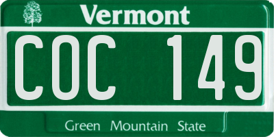 VT license plate COC149