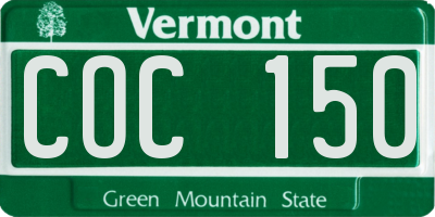 VT license plate COC150