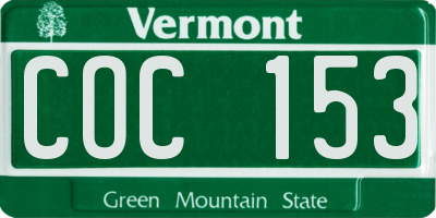 VT license plate COC153