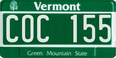 VT license plate COC155