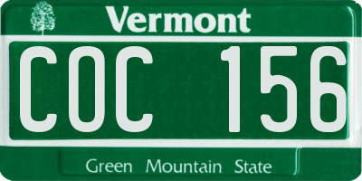 VT license plate COC156