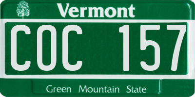 VT license plate COC157