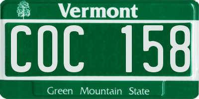 VT license plate COC158