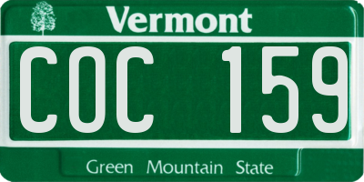 VT license plate COC159