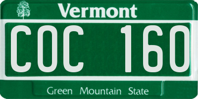 VT license plate COC160