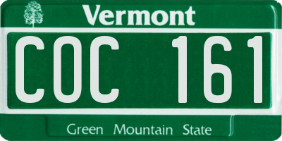 VT license plate COC161
