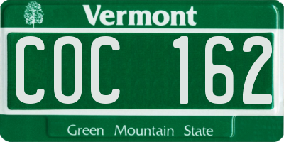 VT license plate COC162
