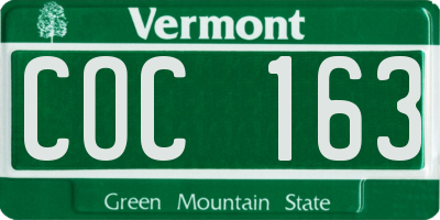 VT license plate COC163